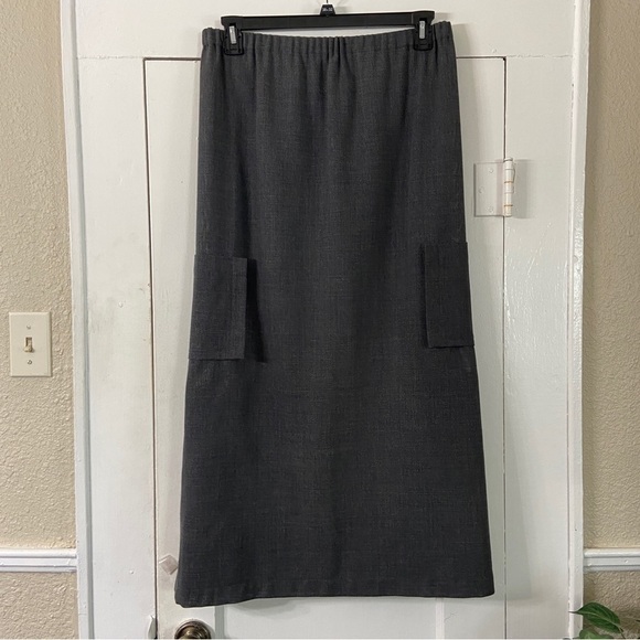 Shirin Guild Straight Dark Gray Maxi Wool Skirt - Picture 14 of 14
